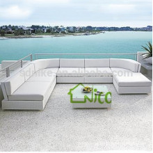 Settee de design de rattan moderno ao ar livre